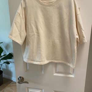 Universal Thread Cream Knit Sweatshirt Cropped